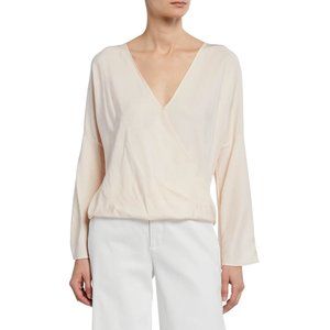 VINCE Cross-Front Long-Sleeve Blouse | XS